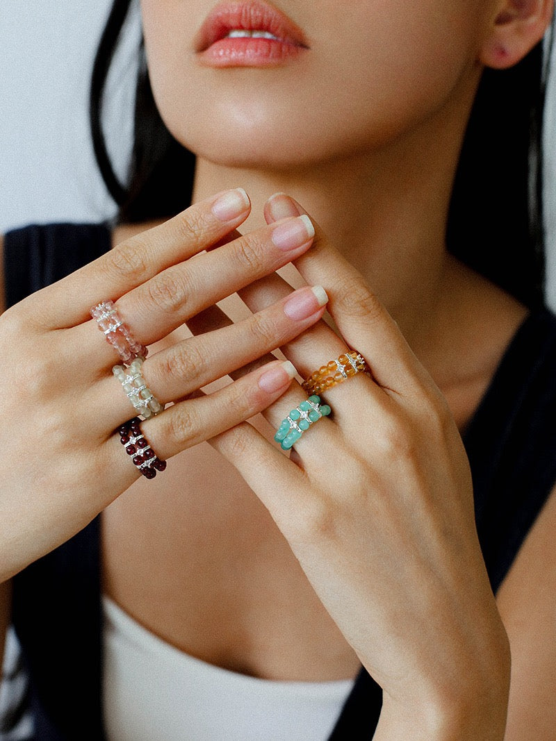 The Earth’s Treasure: Natural Gemstone Beaded Rings