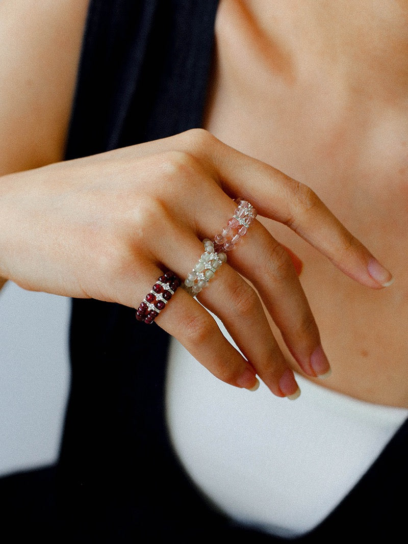 The Earth’s Treasure: Natural Gemstone Beaded Rings