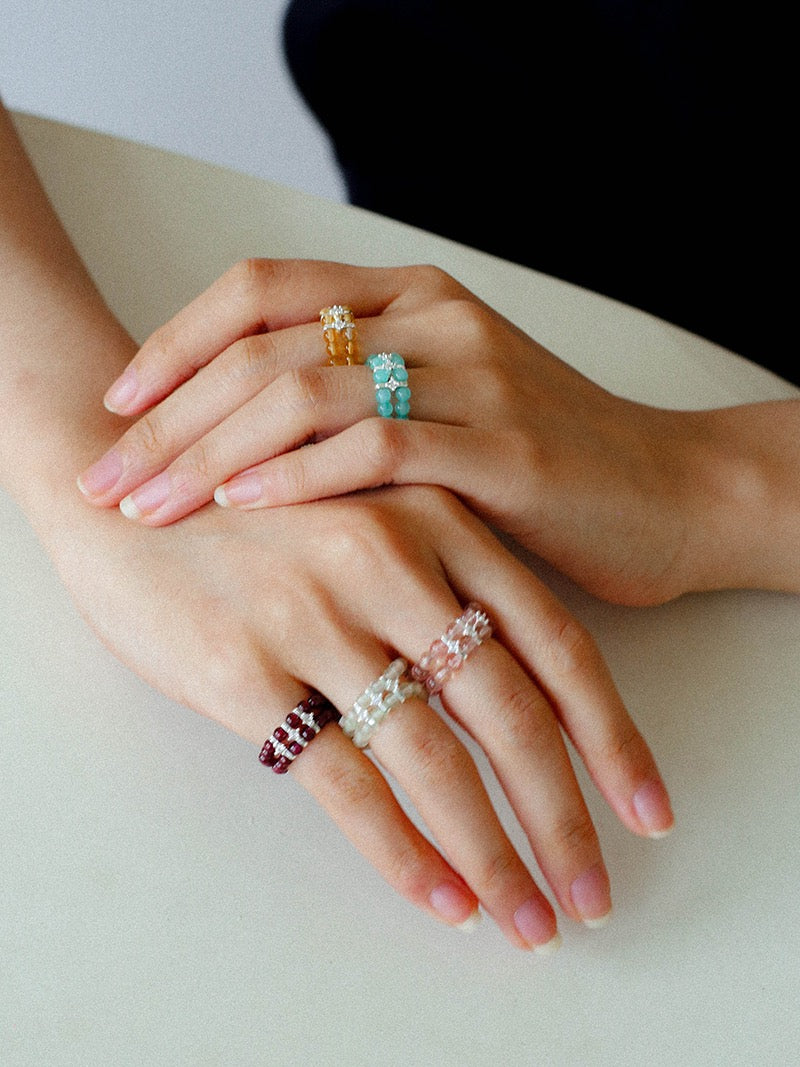 The Earth’s Treasure: Natural Gemstone Beaded Rings