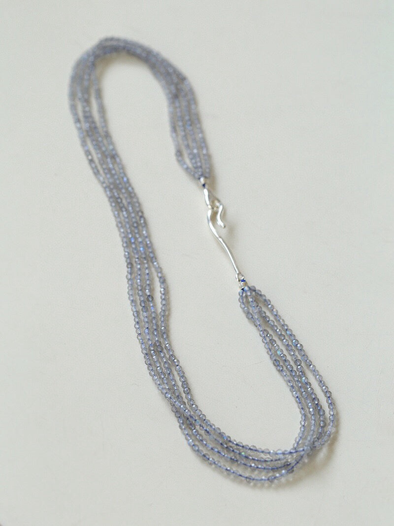 Lunar Glow: Multi-Strand Natural Labradorite Necklace