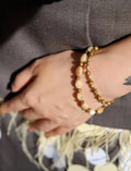 Forest Whispers: Wooden & Shell Double-Layer Bracelet