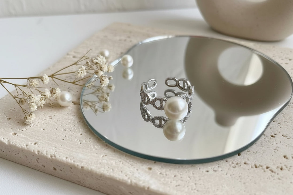 Petite Aurora AKoya Pearl Ring