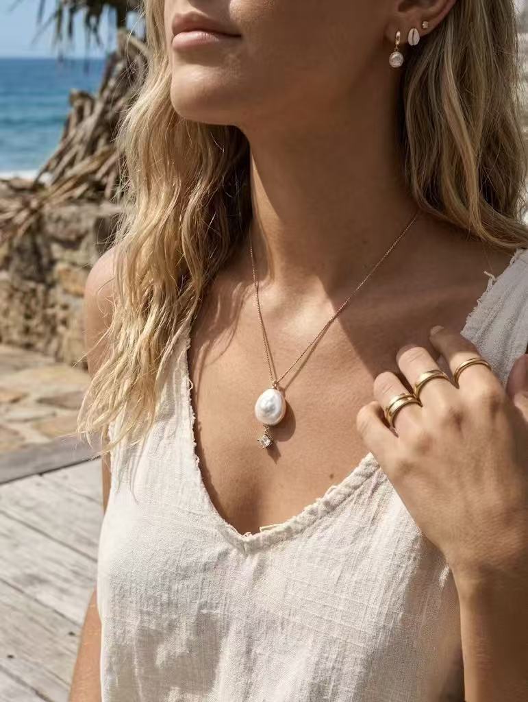 The Ethereal Drop Baroque Pearl Necklace