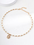 S925 Sterling Silver Vintage Cameo Necklace | Fluid Frame & Wheat Motif